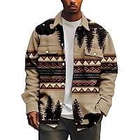 Mens Western Aztec Jackets-Thin Jacket Coats Casual Full Zip Work Jacket Fall Slim Fit Athletic Jacket Vintage Coats