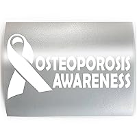 Osteoporosis AWARENESS White Ribbon - PICK YOUR COLOR & SIZE - Vinyl Decal Sticker B
