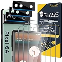 [3+3 Pack] Glass Screen Protector for Google Pixel 6a 5G, 9H Tempered Glass, Ultrasonic Fingerprint Compatible,HD Clear Case Friendly for Google Pixel 6a Glass Screen Protector