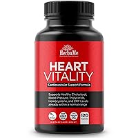 HerbaMe Blood Pressure and Heart Support Supplement, 120 Capsules, Promotes Cardiovascular Health, Healthy Cholesterol, Triglyceride, Homocysteine, and CRP Levels, Natural Artery Cleanse and Protect