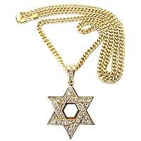 Star Of David Pendant Necklace with Crystal Rhinestones