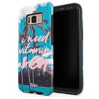 Compatible with Samsung Galaxy S8 Plus Case I Need Vitamin Sea Summer Ocean Waves Tropical Landscape Nature Palm Trees Heavy Shockproof Dual Layer Hard Shell + Silicone Protective Cover