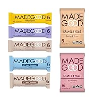 MadeGood Healthy Snacks Variety Pack (40 Count) Organic Assortment of Granola Bars, Granola Mini and Crispy Squares; Individually Wrapped Snacks