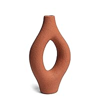 Emile Abstract Organic Decorative Modern Vase, Medium, Terracota