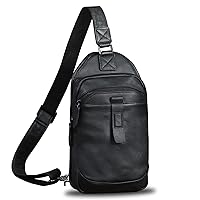 Genuine Leather Sling Bags Hiking Backpacks Fanny Pack Vintage Handmade Crossbody Chest Daypack Anti-theft Shoulder Bag