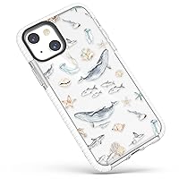 Clear Case Compatible with iPhone 13 (6.1 inch),Girls Women Cute Blue Sea World Whale Dolphin Fish Funny Ocean Trendy Design Soft Shockproof Protective Case for iPhone 13