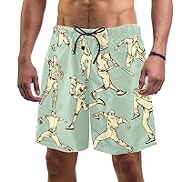 Baseball Sport Action Mens Swim Trunks Quick Dry Swim Shorts Swimwear Bathing Suits