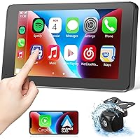 Hieha 7 ' Double Din Car Stereo,Portable Wireless Touch Screen Apple CarPlay and Android Auto Automatic Multimedia Player,Car Stereo with Mirror Link/Siri/Bluetooth/Navigation Screen for All Vehicles