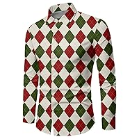 Christmas Shirts for Men Long Sleeve Funny Shirts for Holiday Party Mens Blouses & Button-Down Shirts