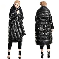 Women's Cloak Puffer Down Coat, Thick Light Quilted Down Jacket Bubble Puffer Jacket