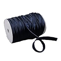 1/2 Inch Satin bias Tape with Lip Cotton Fabric Cord Edge Rope Ribbon Upholstery Sewing Piping Trims Pack of 87yards (Navy #10)