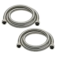 Fluidmaster 9WM60P2HE High Efficiency Washing Machine Connector 2-Pack - 3/4 Hose Fitting x 3/4 Hose Fitting, 60-Inch Length