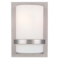 Minka Lavery Wall Sconce Lighting 342-84 Fieldale Lodge White Etched Glass Damp Bath Vanity Fixture, 1 Light 100 watt, 10