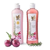 Onion Biotin and Rosemary Shampoo & Treatment Set for Stronger, Thicker and Longer Hair - Soft and Shine, Hair Loss and Thinning Hair, Growth Shampoo, Paraben Free, Silicone Free