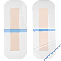 10 Pcs Waterproof Knee Replacement Surgery Medical Bandage Silicone Gentle Adhesive Island Dressing Bordered Gauze Wounds Cover Shower Protector for After Surgery Hip Replacement 4