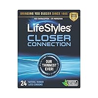 Closer Connection Condoms - Natural Rubber Latex and Lubricant Not Made with Parabens - 33% Thinner* (24 Count)