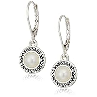 Napier Women's Silvertone and White Pearl Drop Leverback Earrings