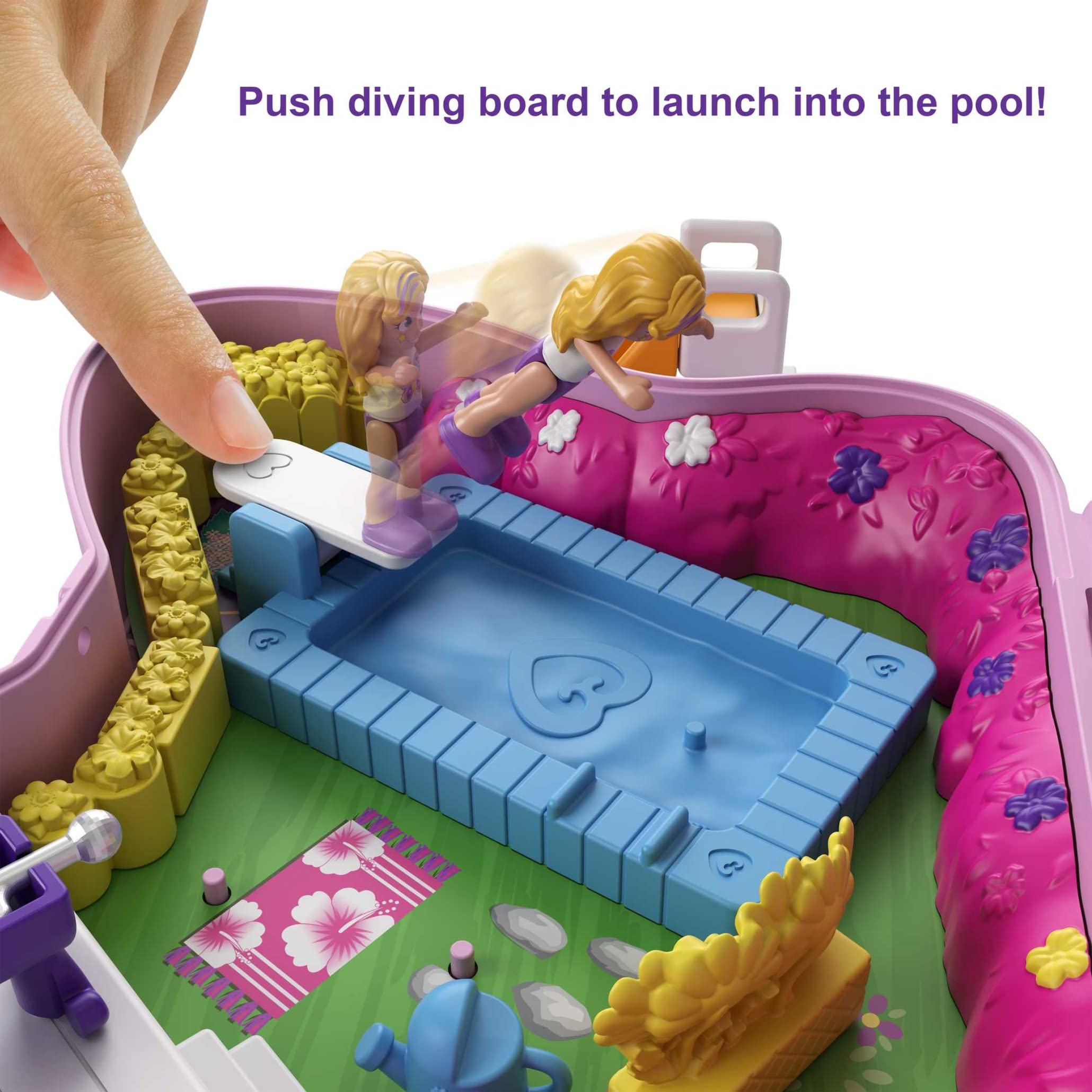 Polly Pocket Compact Playset, Backyard Butterfly with 2 Micro Dolls & Accessories, Travel Toys with Surprise Reveals (Amazon Exclusive)