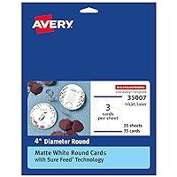 Avery Round Cards with Sure Feed Technology, 4