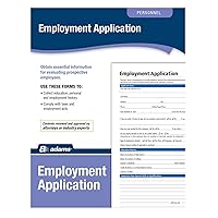 Adams Application for Employment, Forms and Instructions, 50 Forms per Pack (HR104) , White