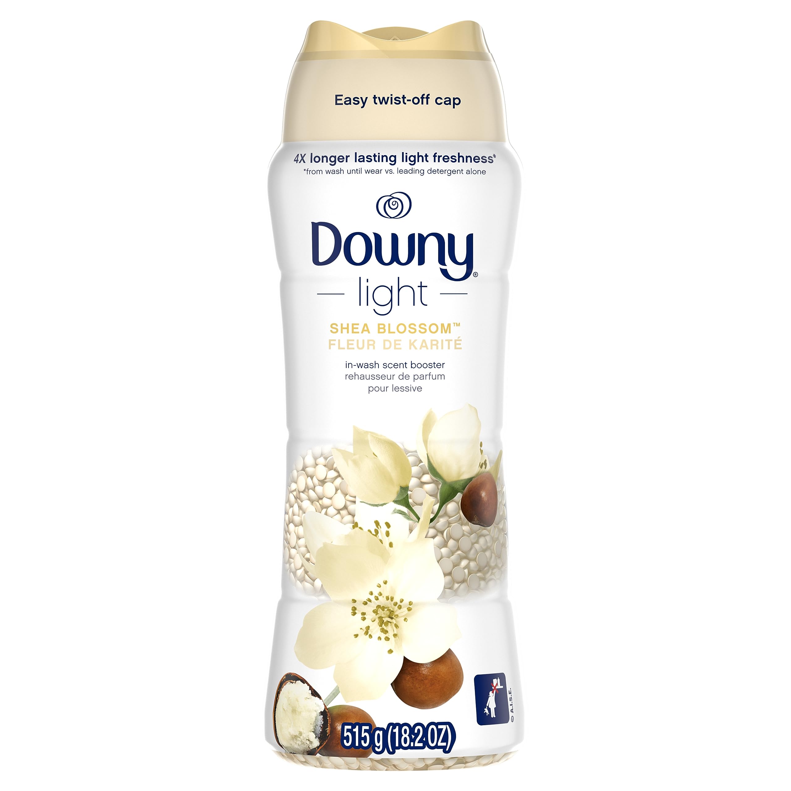 Downy Light Laundry Scent Booster Beads for Washer, Shea Blossom, 18.2 oz, with No Heavy Perfumes