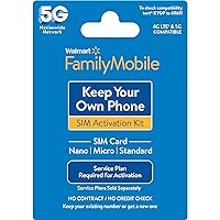 Keep Your Own Phone SIM Card Kit (KYOP) for Walmart Family Mobile (2023 New)