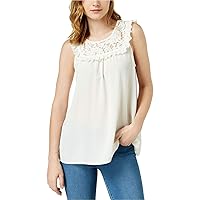 Womens Ruffle Lace Pullover Blouse