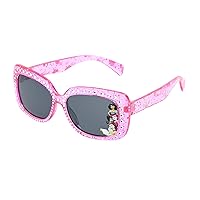 Disney Girls Princess Sparkle Kids Rectangular Sunglasses, Crystal Pink/Glitter Injection, 49