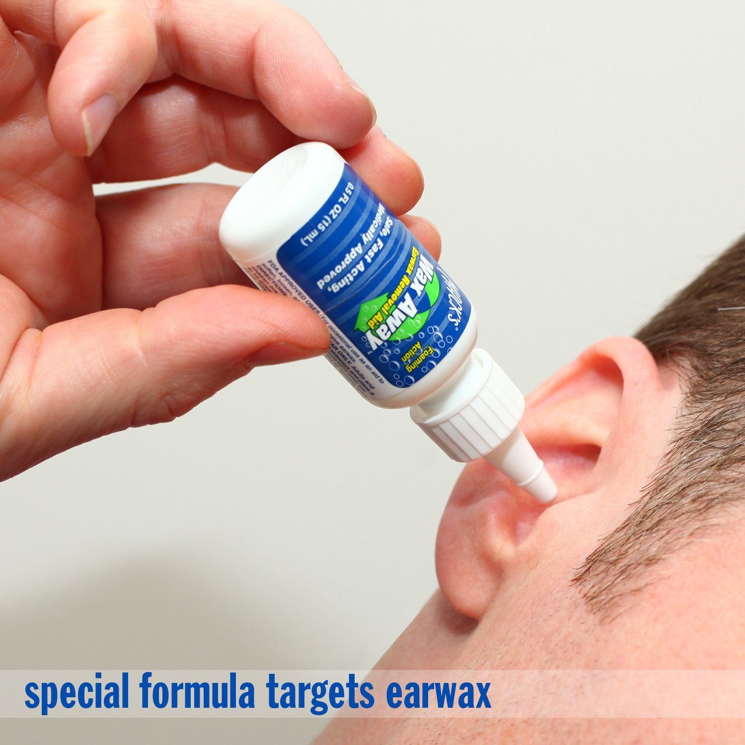 Mack's Wax Away Ear Wax Removal Aid – 0.5 FL OZ Ear Drops with Foaming Action