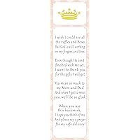 50 Princess Bookmarks Baby Girl Shower Favor Gift Gold Crown Pink
