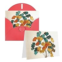 Thank You Blank Greeting Cards with Envelopes Multicolor Ginkgo Leaf Tree Happy Birthday Cards for Women Men Christmas Halloween Wedding Blank Note Cards All Occasion Greeting Cards