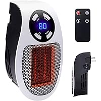350W&450W Space Heater, Remote Wall Outlet Electric Space Heater as Seen on TV with Adjustable Thermostat and Timer and Led Display, Compact for Office Dorm Room