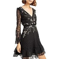 French Connection Womens Bella Lace Embelllished Cocktail Dress