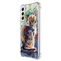 Galaxy S21 FE 5G Case, Cute Cat Painting Drop Protection Shockproof Case TPU Full Body Protective Scratch-Resistant Cover for Samsung Galaxy S21 FE 5G