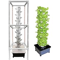 Hydroponic Tower Growing Sytem, Indoor Grow System with Grow Lights and Stands, Soilless Cultivation Grow Tower, 45 Holes Aeroponics Growing Kit