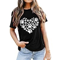 2024 Women Graphic Tees Summer Cute Printed T Shirts Tops Trendy Casual Short Sleeve Tunic Blouse Lightweight Tshirt