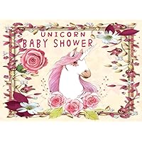 unicorn baby shower: BONUS Baby Shower Gift Log and Keepsake Pages igning Sign In Book, Welcome New Baby Girl with Gift Log Recorder, unicorn baby Address Lines, Prediction Unicorn Guestbook