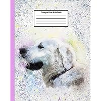 Composition Notebook: Back-to-School Notebook | Wide Ruled | 8 x 10 | 100 Pages | White Retriever Composition Book