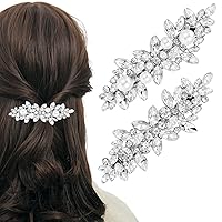 2Pcs Rhinestone Bridal Hair Clips, Silver Bride Wedding Hair Accessories, Hair Clip Accessories for Women Girls Bridal