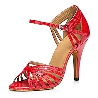 TDA Women's Fashion Single Strap Stiletto High Heel Latin Salsa Ballroom Dance Shoes