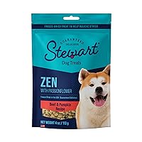 Stewart Freeze Dried Dog Treats, Zen Beef & Pumpkin, Anxiety Relief, Grain Free, 4 Ounce Resealable Pouch, Made in USA