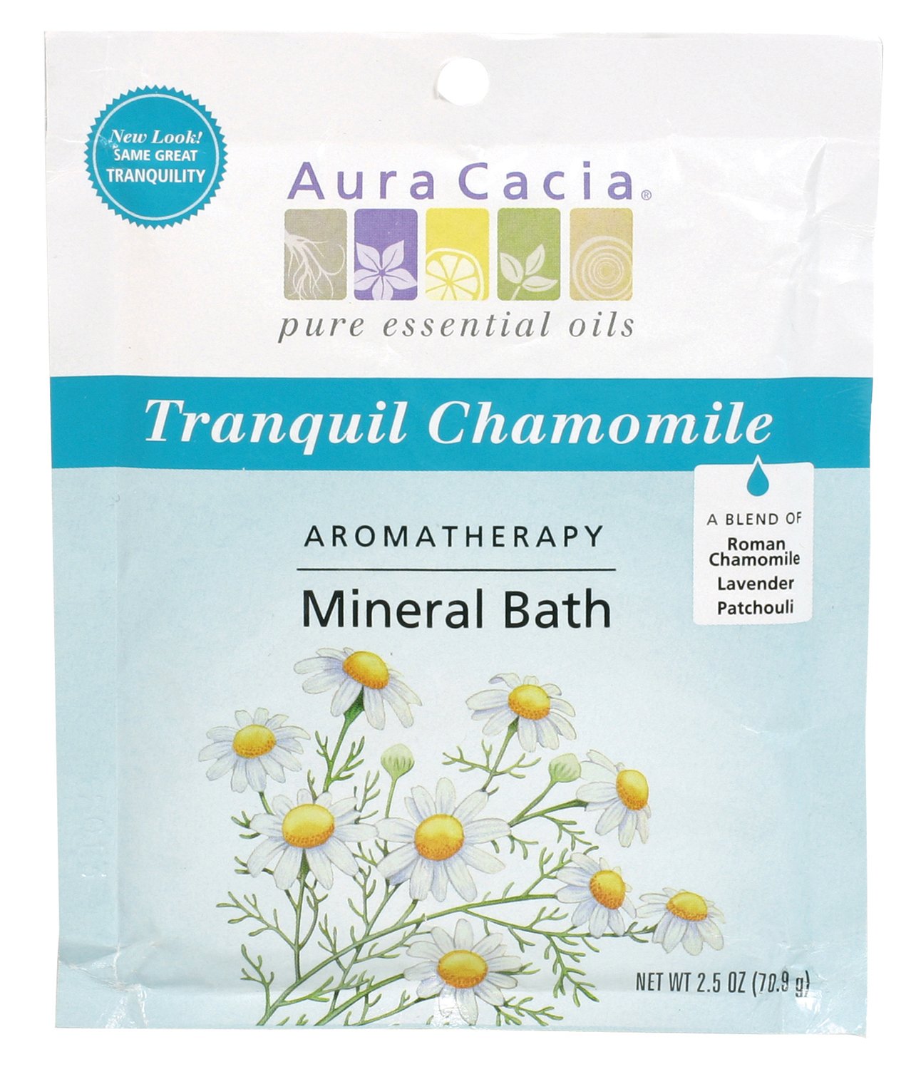 Aura Cacia Aromatherapy Mineral Bath, Tranquil Chamomile, 2.5 ounce packet (Pack of 3)