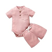 Baby Girl Cute Stuff Baby Girl Clothes OutfitsCottonO Neck TopsCasual2PC Set Cute Clothes Infant (Pink, 12-18 Months)