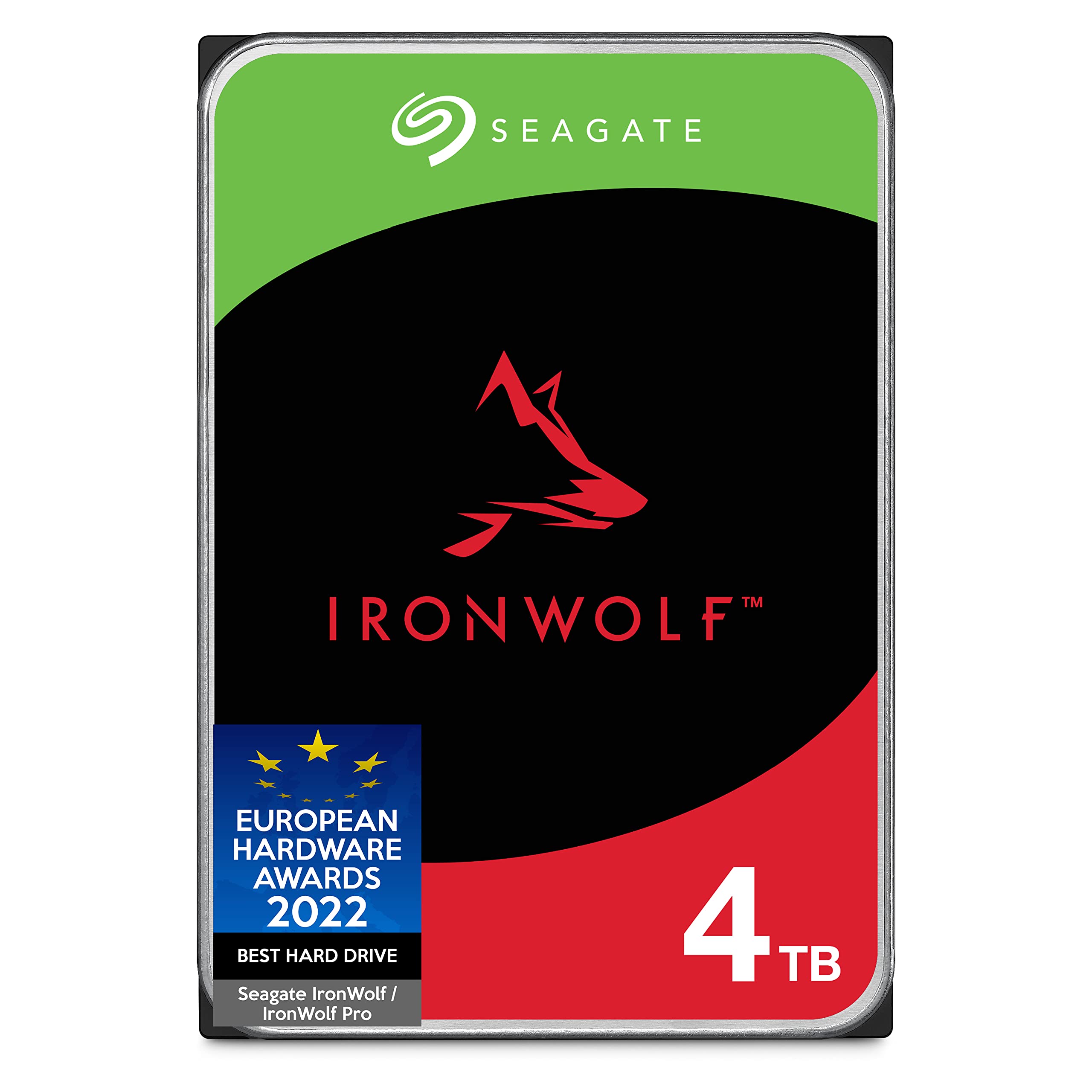 Seagate IronWolf 4TB NAS Internal Hard Drive HDD – CMR 3.5 Inch SATA 6Gb/s 5400 RPM 64MB Cache for RAID Network Attached Storage, Rescue Services – Frustration Free Packaging (ST4000VNZ06)