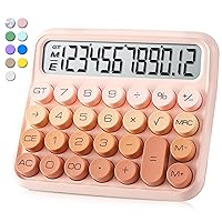 Mechanical Switch Calculator,Purple Calculator Cute 12 Digit Large LCD Display and Buttons,Calculator with Large LCD Display Great for Everyday Life and Basic Office Work