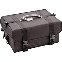 Soft-Sided Professional Makeup Case with 4 Extendable Trays, Black Nylon