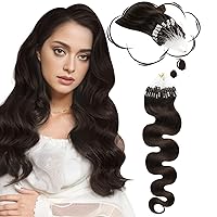 Moresoo Micro Loop Hair Extensions Human Hair 20inch Wavy Microlinks Hair Extensions Real Human Hair Color #4 Middle Brown Body Wave nvisible Micro Ring Extensions 1g/s 50g/50s Per Pack