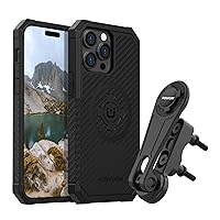 Rokform - iPhone 14 Pro Max Rugged Case + Motorcycle Perch Phone Mount (Black)