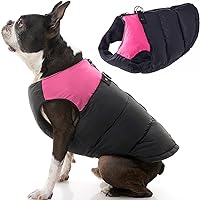 Gooby Padded Vest Dog Jacket - Pink, X-Small - Warm Zip Up Dog Vest Fleece Jacket with Dual D Ring Leash - Winter Water Resistant Small Dog Sweater - Dog Clothes for Small Dogs and Medium Dogs