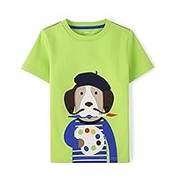 Boys' and Toddler Fall and Holiday Embroidered Graphic Short Sleeve T-Shirts